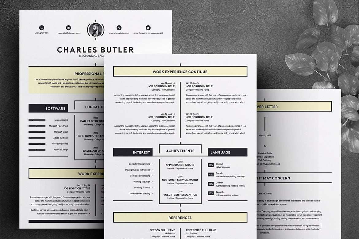 专业简洁简历设计模板 Professional & Clean Resume Design Template插图2 专业简洁简历设计模板 Professional & Clean Resume Design Template