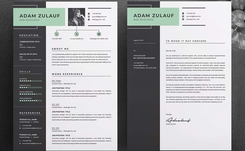 高管专业简历布局模板 Executive Professional Resume Layout Print Templates