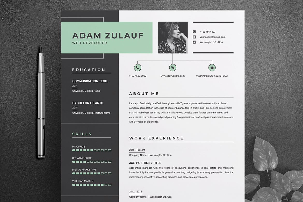 高管专业简历布局模板 Executive Professional Resume Layout Print Templates插图1 高管专业简历布局模板 Executive Professional Resume Layout Print Templates