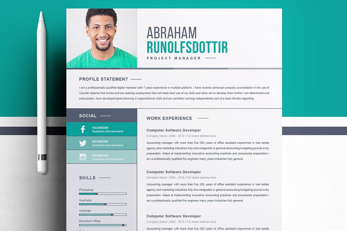 优雅专业简历模板 Elegant Professional Resume Print Templates插图1 优雅专业简历模板 Elegant Professional Resume Print Templates