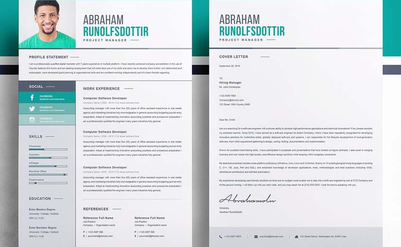 优雅专业简历模板 Elegant Professional Resume Print Templates