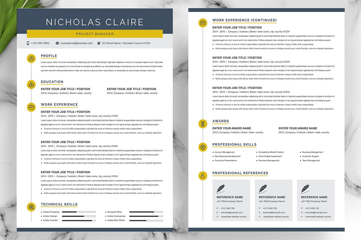 专业简历通用模板 Professional Resume Template Print Templates插图3 专业简历通用模板 Professional Resume Template Print Templates