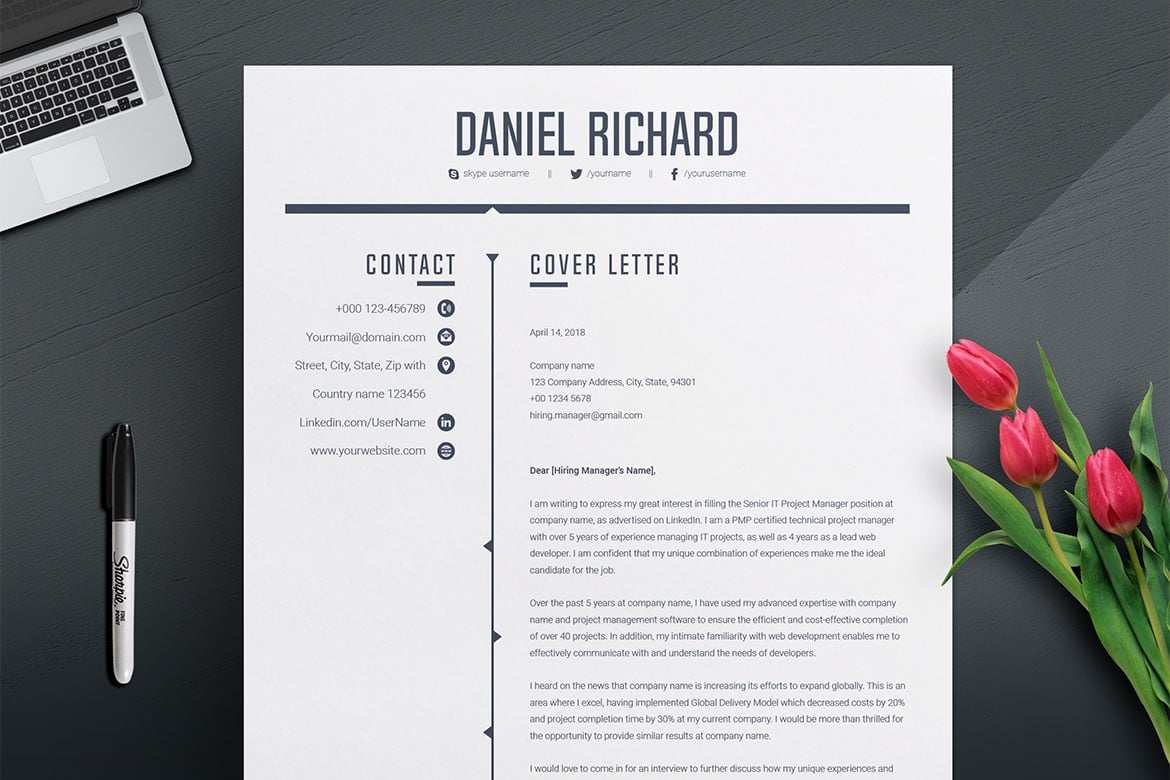 极简创意简历模板 Professional and Creative Resume Print Templates插图5 极简创意简历模板 Professional and Creative Resume Print Templates
