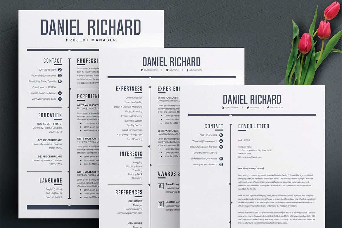 极简创意简历模板 Professional and Creative Resume Print Templates插图6 极简创意简历模板 Professional and Creative Resume Print Templates
