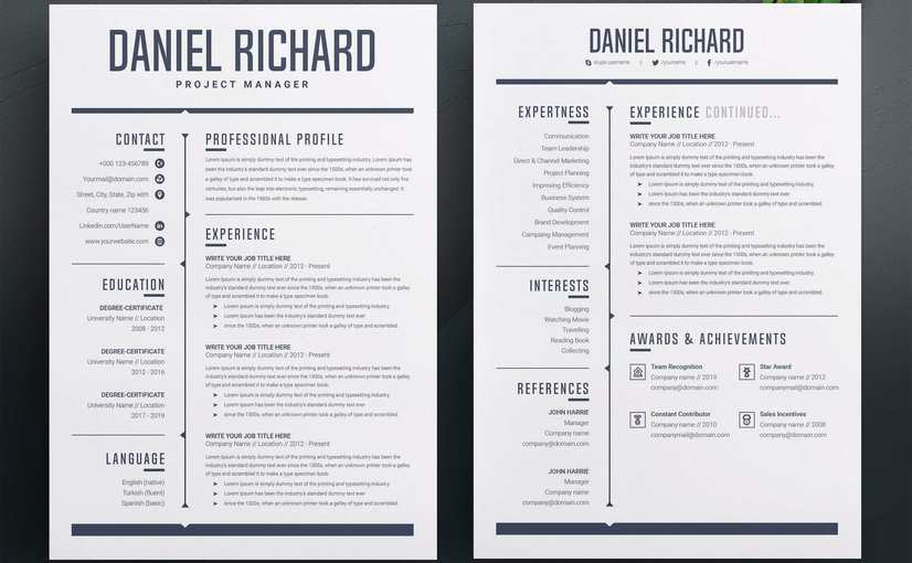 极简创意简历模板 Professional and Creative Resume Print Templates