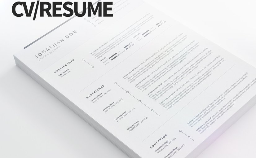 简洁极简风CV简历模板 CV Resume – Clean and Minimal Print Templates