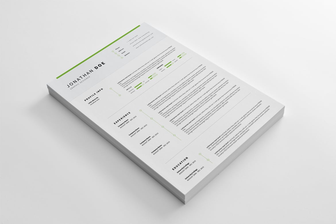 简洁极简风CV简历模板 CV Resume – Clean and Minimal Print Templates插图2