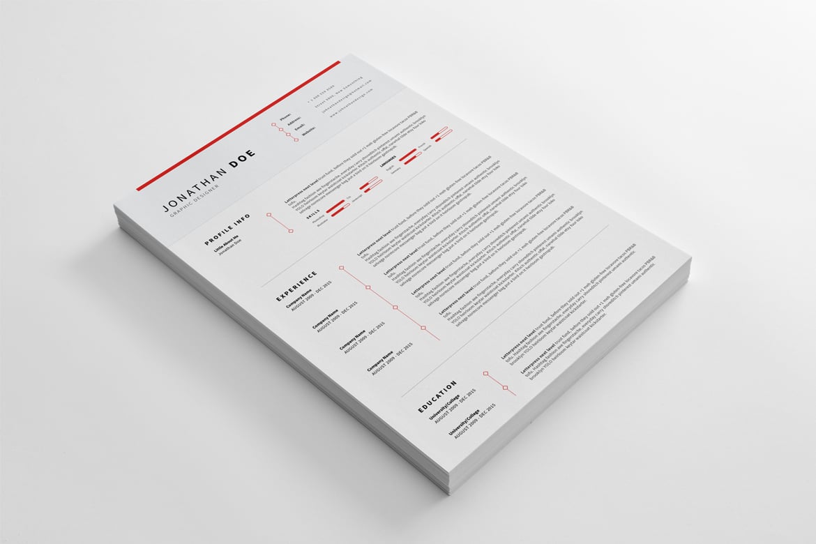 简洁极简风CV简历模板 CV Resume – Clean and Minimal Print Templates插图4