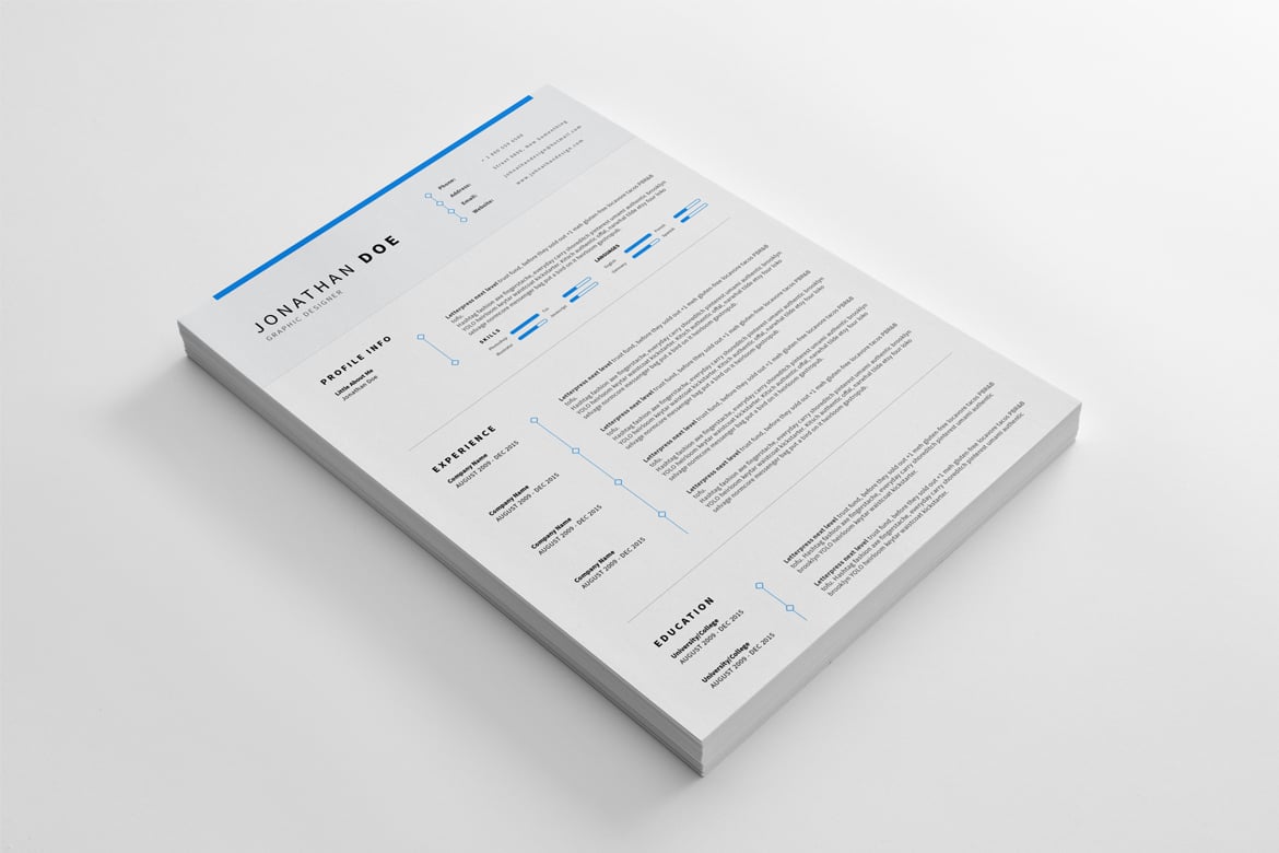 简洁极简风CV简历模板 CV Resume – Clean and Minimal Print Templates插图6