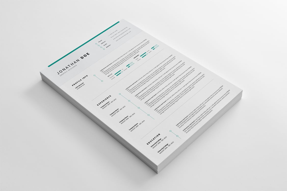 简洁极简风CV简历模板 CV Resume – Clean and Minimal Print Templates插图5