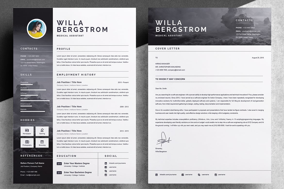 优雅专业求职简历模板 Elegant Professional Resume Print Templates插图 优雅专业求职简历模板 Elegant Professional Resume Print Templates