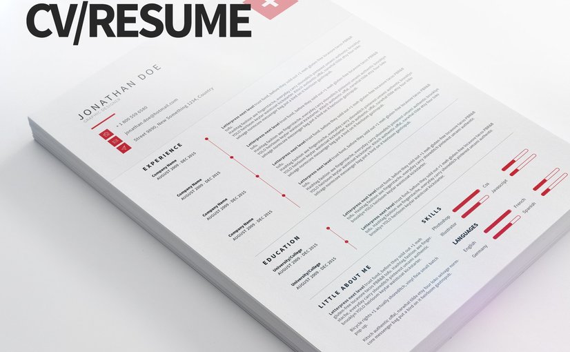 简洁现代风CV简历模板 CV Resume – Clean and modern Print Templates