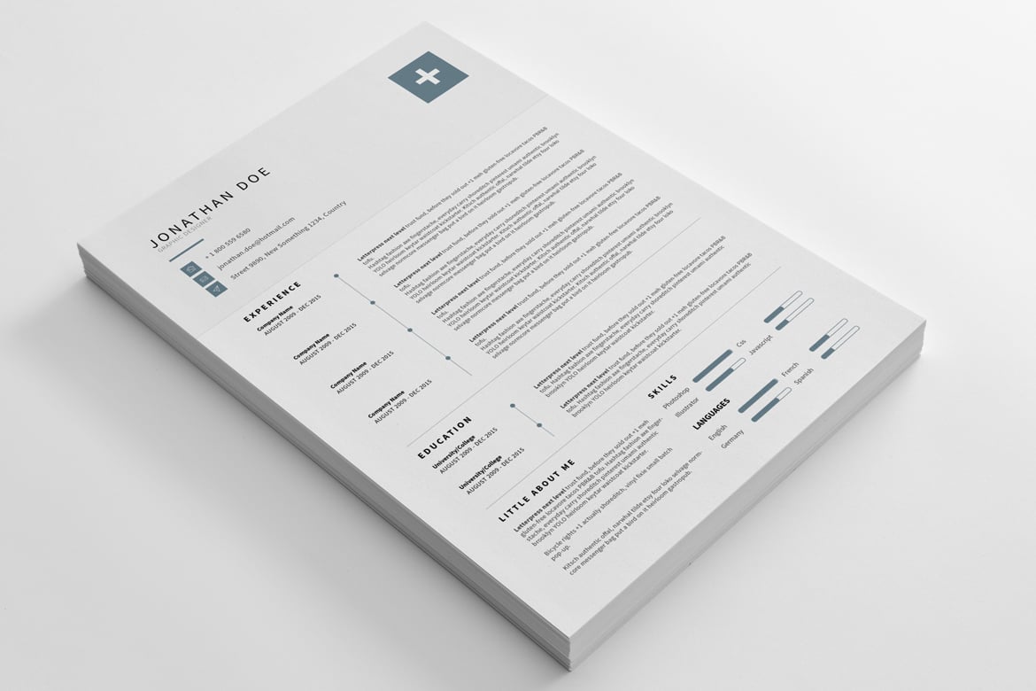简洁现代风CV简历模板 CV Resume – Clean and modern Print Templates插图2