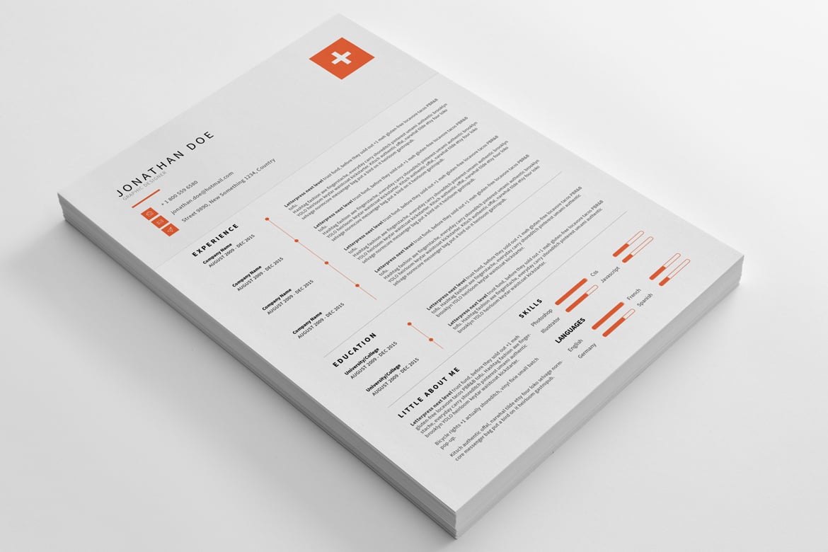 简洁现代风CV简历模板 CV Resume – Clean and modern Print Templates插图3