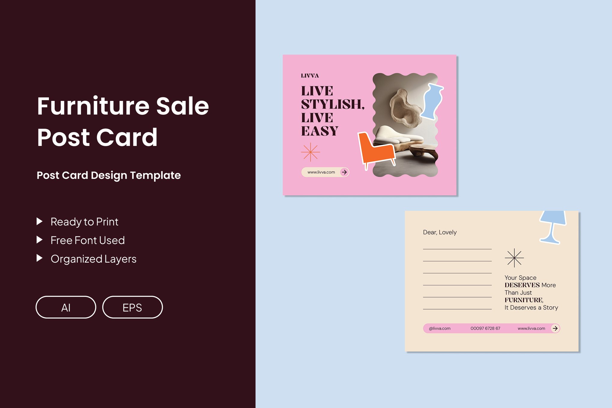 家具主题明信片设计模板 Furniture Post Card_ Print Templates插图 家具主题明信片设计模板 Furniture Post Card_ Print Templates