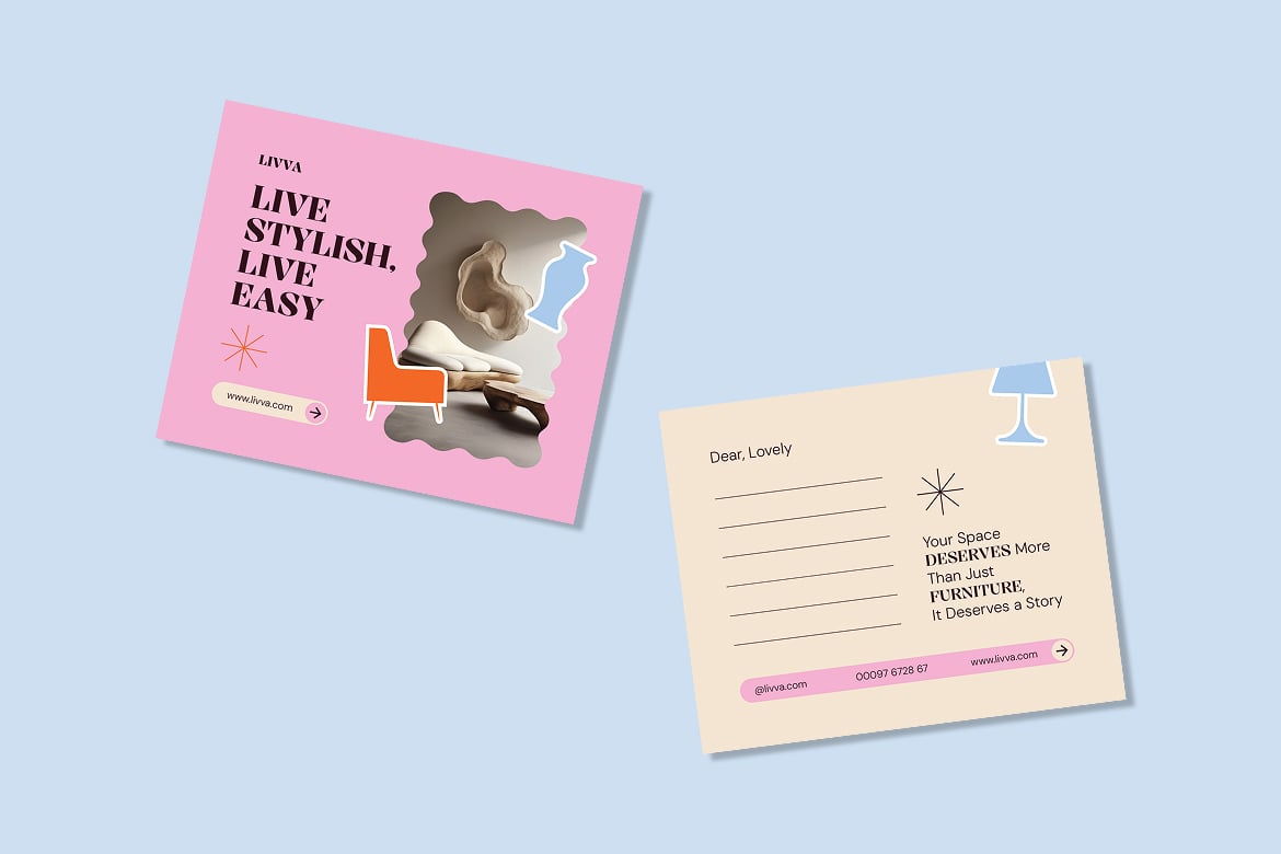 家具主题明信片设计模板 Furniture Post Card_ Print Templates插图1 家具主题明信片设计模板 Furniture Post Card_ Print Templates