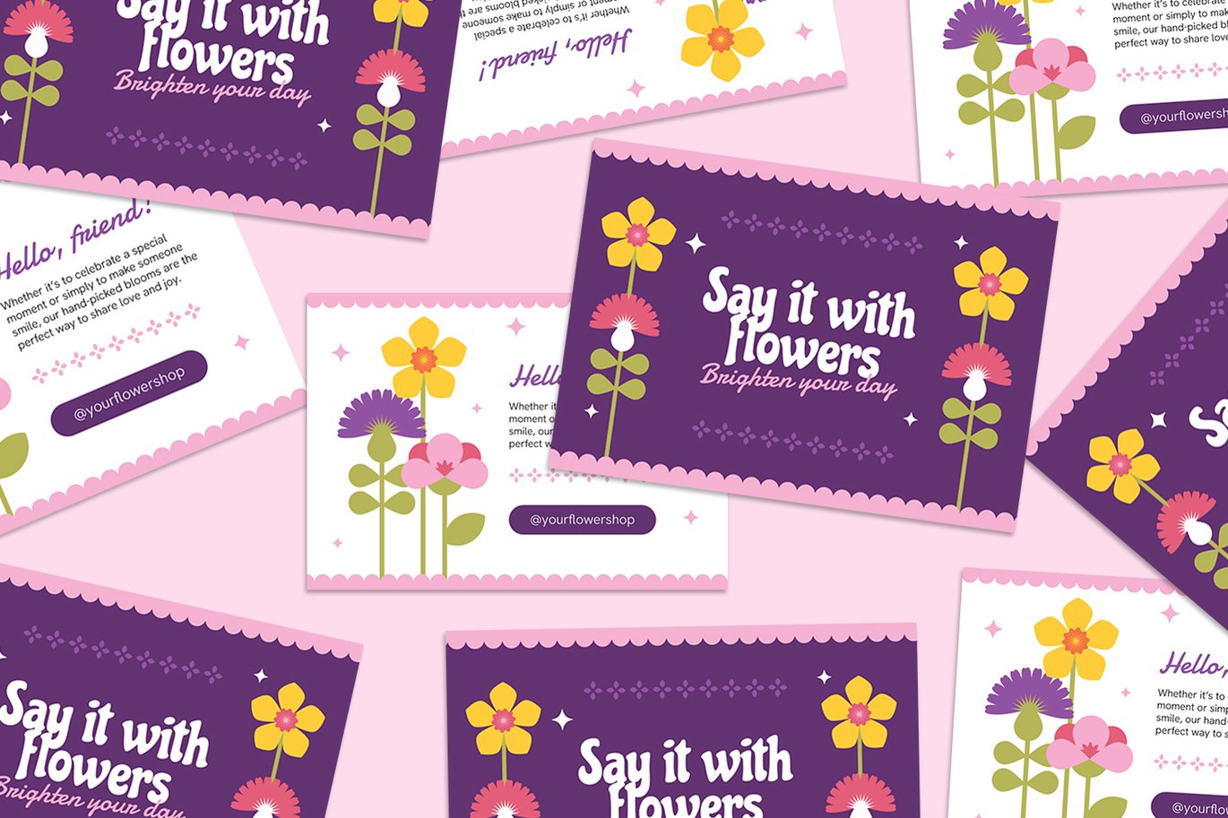 花卉主题明信片模板 Bloomhara – Postcard_ Print Templates插图2 花卉主题明信片模板 Bloomhara - Postcard_ Print Templates