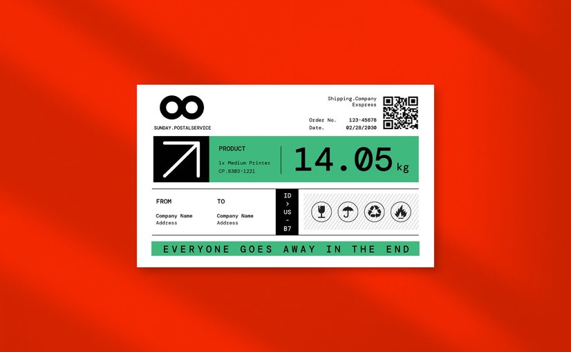 现代快递面单模板 Modern Express Shipping Label 02_ Print Templates