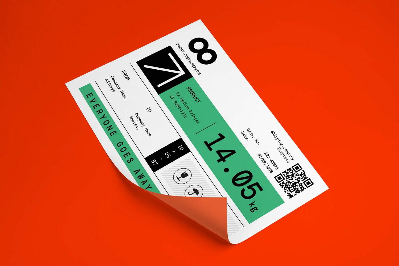 现代快递面单模板 Modern Express Shipping Label 02_ Print Templates插图1 现代快递面单模板 Modern Express Shipping Label 02_ Print Templates