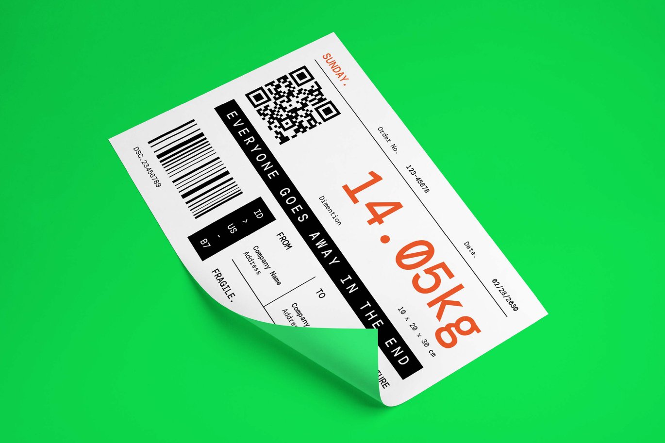 简洁风格快递面单模板 Clean Shipping Label Template 02_ Print Templates插图1 简洁风格快递面单模板 Clean Shipping Label Template 02_ Print Templates