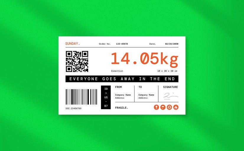 简洁风格快递面单模板 Clean Shipping Label Template 02_ Print Templates