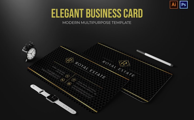 优雅风格企业名片设计模板 Elegant – Business Card_ Print Templates
