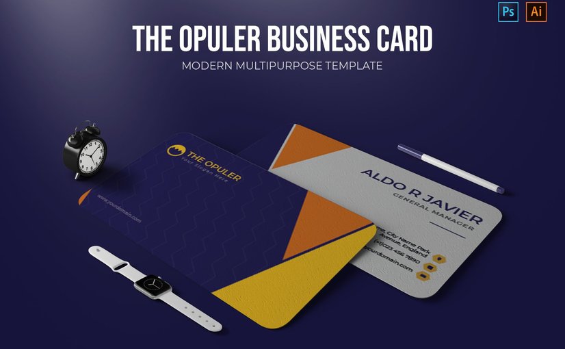 尊贵企业名片设计模板 The Opuler – Business card_ Print Templates