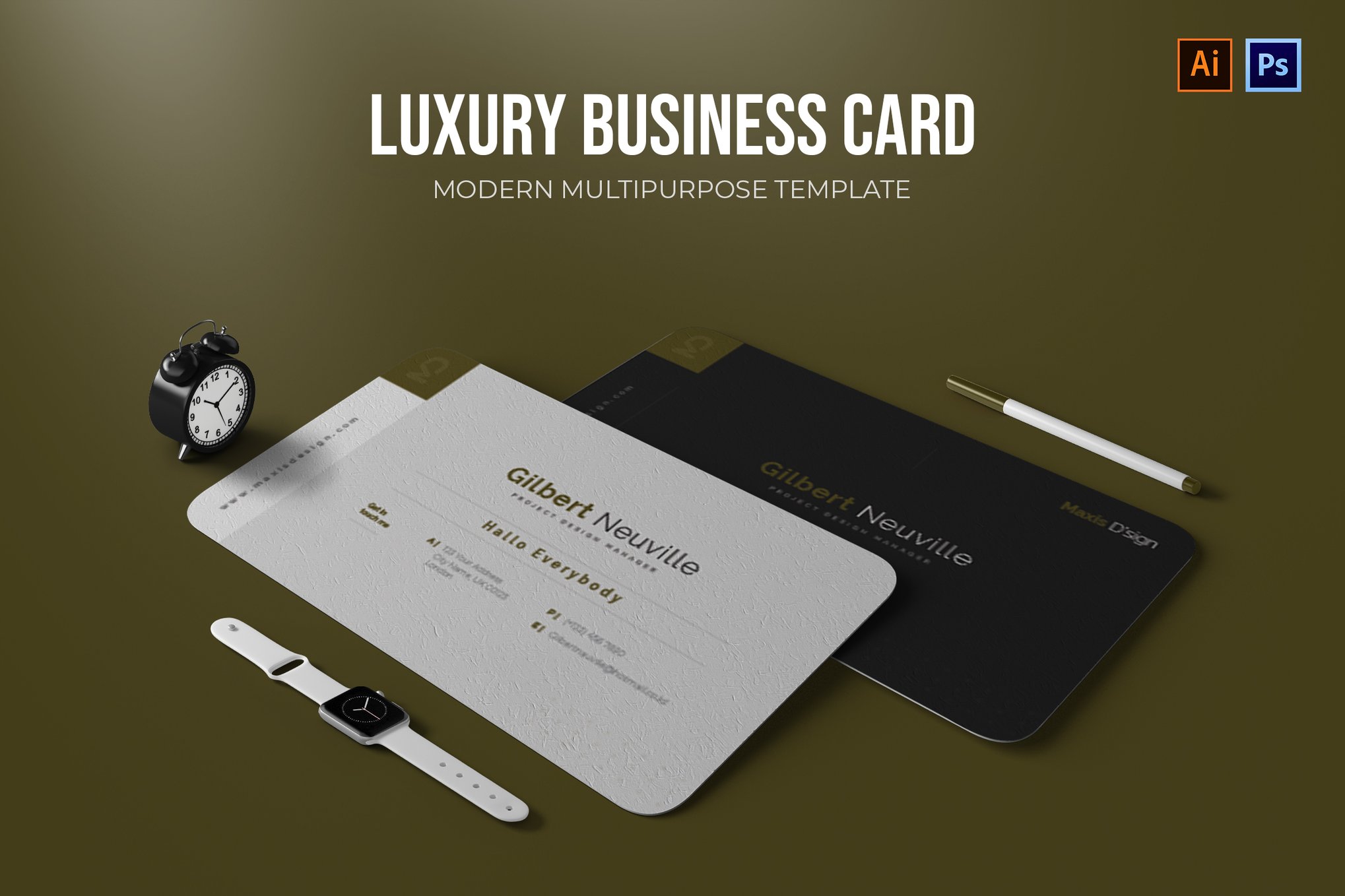 奢华质感企业名片设计模板 Luxury – Business Card_ Print Templates插图 奢华质感企业名片设计模板 Luxury - Business Card_ Print Templates