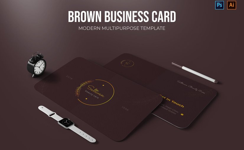 棕色系奢华商务名片模板 Brown – Business Card_ Print Templates