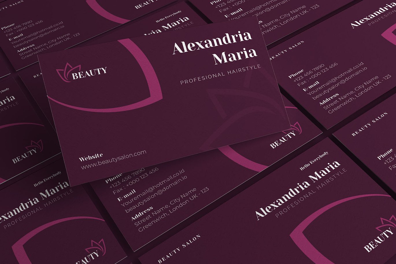 美容沙龙企业名片设计模板 Beauty Salon – Business Card_ Print Templates插图3 美容沙龙企业名片设计模板 Beauty Salon - Business Card_ Print Templates