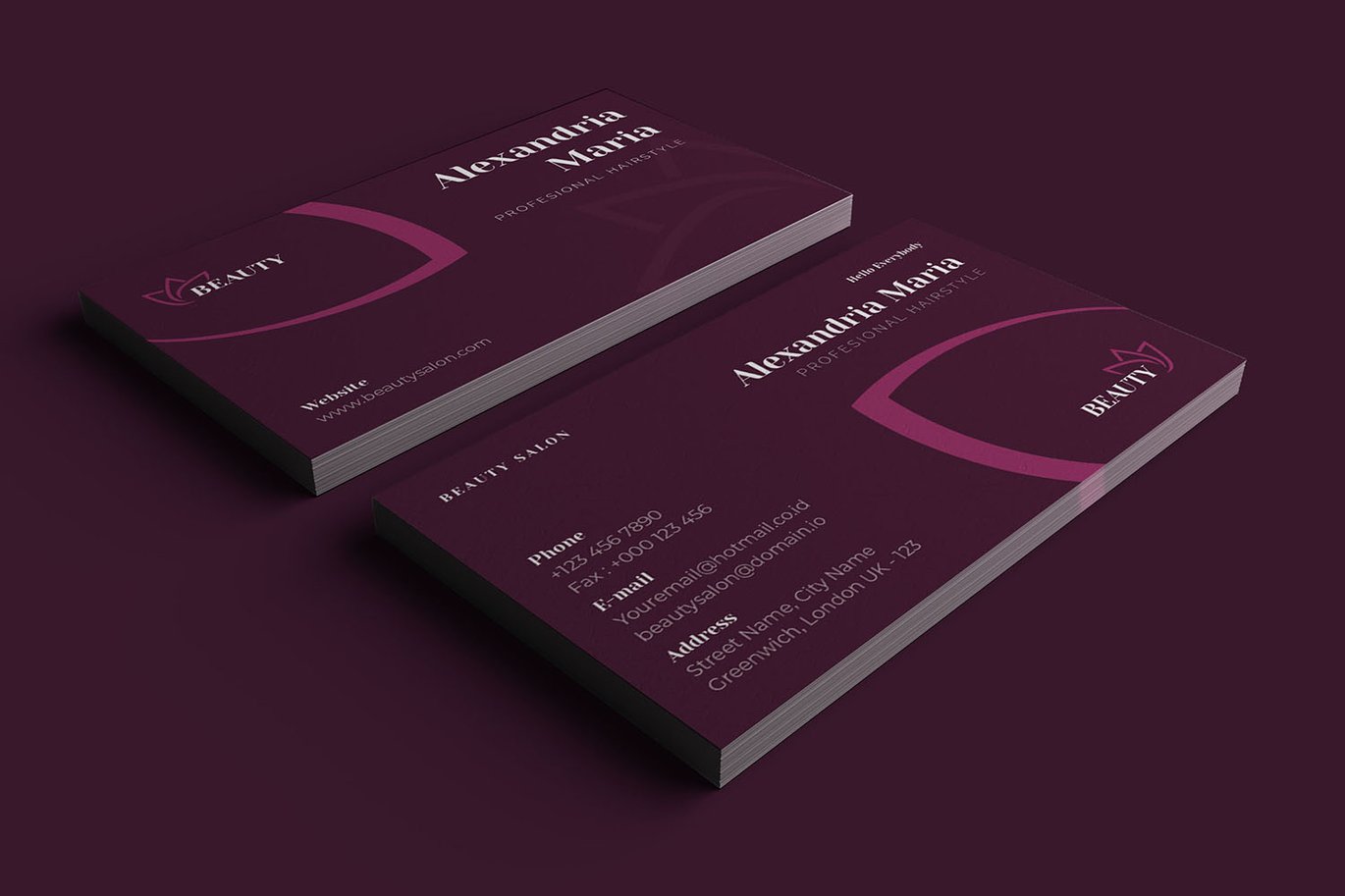 美容沙龙企业名片设计模板 Beauty Salon – Business Card_ Print Templates插图1 美容沙龙企业名片设计模板 Beauty Salon - Business Card_ Print Templates