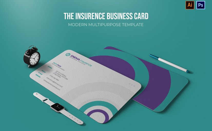 保险行业名片设计模板 Insurence – Business Card_ Print Templates