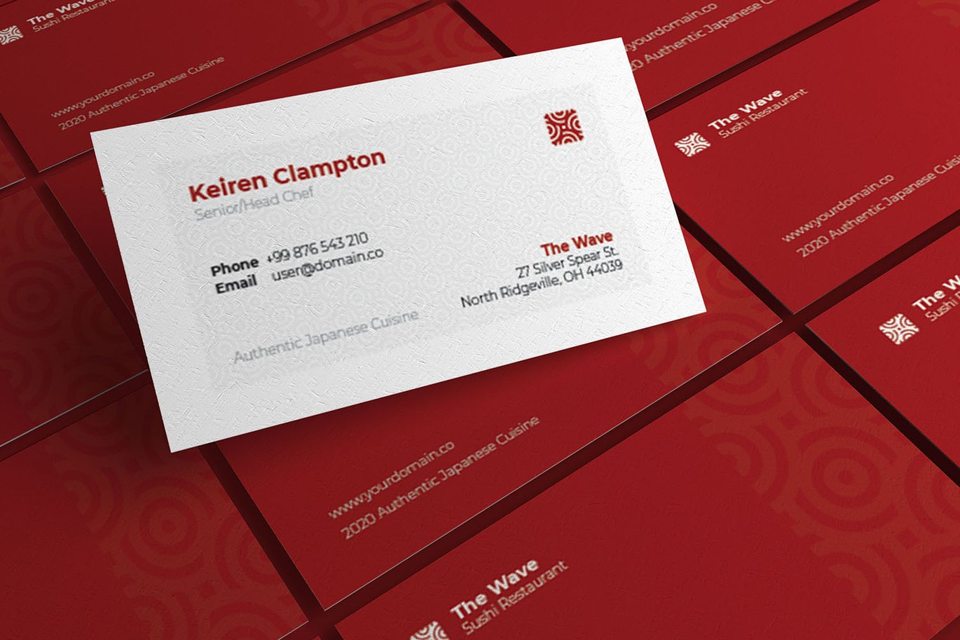 寿司餐厅名片设计模板 Wave Sushi Resto – Business Card_ Print Templates插图3 寿司餐厅名片设计模板 Wave Sushi Resto - Business Card_ Print Templates