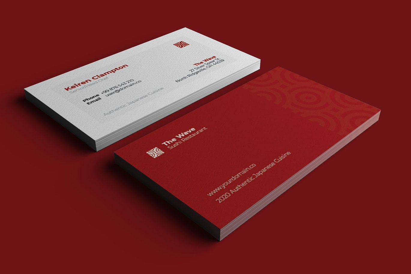 寿司餐厅名片设计模板 Wave Sushi Resto – Business Card_ Print Templates插图1 寿司餐厅名片设计模板 Wave Sushi Resto - Business Card_ Print Templates