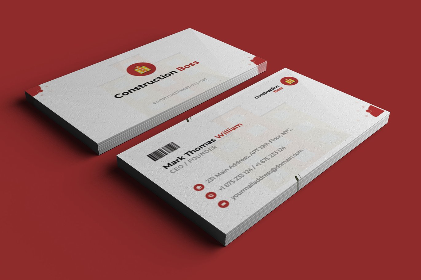 建筑老板商务名片设计模板 Construction Boss – Business Card_ Print Templates插图2 建筑老板商务名片设计模板 Construction Boss - Business Card_ Print Templates