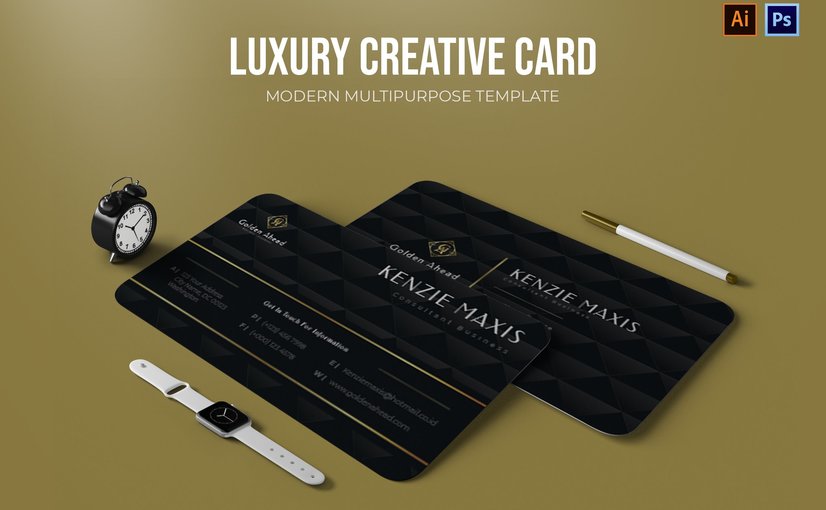 奢华创意风格名片设计模板 Luxury Creative – Business Card_ Print Templates ft