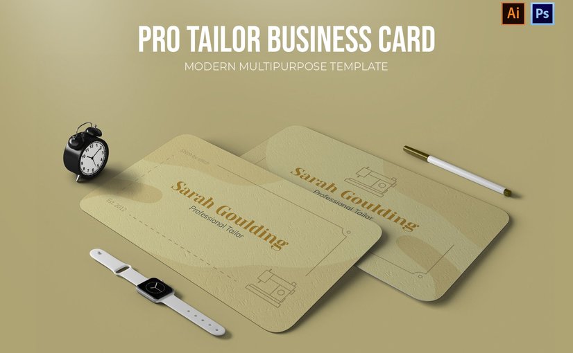 专业裁缝定制名片模板 Pro Tailor – Business Card_ Print Templates ft._yyt