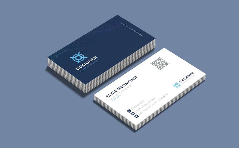 蓝色经典商务名片设计模板 Blue Business Visit Card_ Print Templates ft. busin