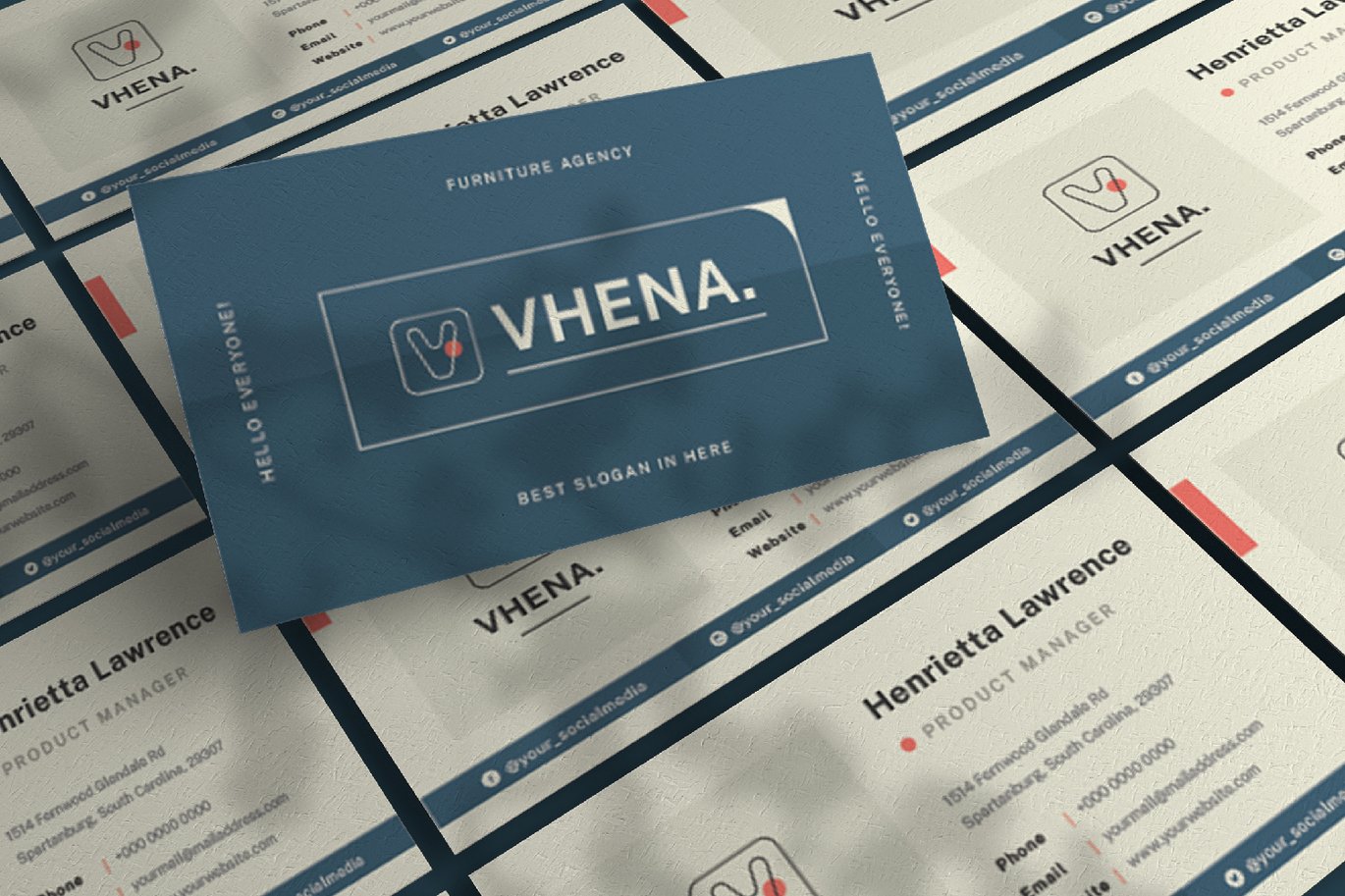 企业品牌简约名片模板 Vhena – Business Card_ Print Templates ft. corporat插图2 企业品牌简约名片模板 Vhena - Business Card_ Print Templates ft. corporat
