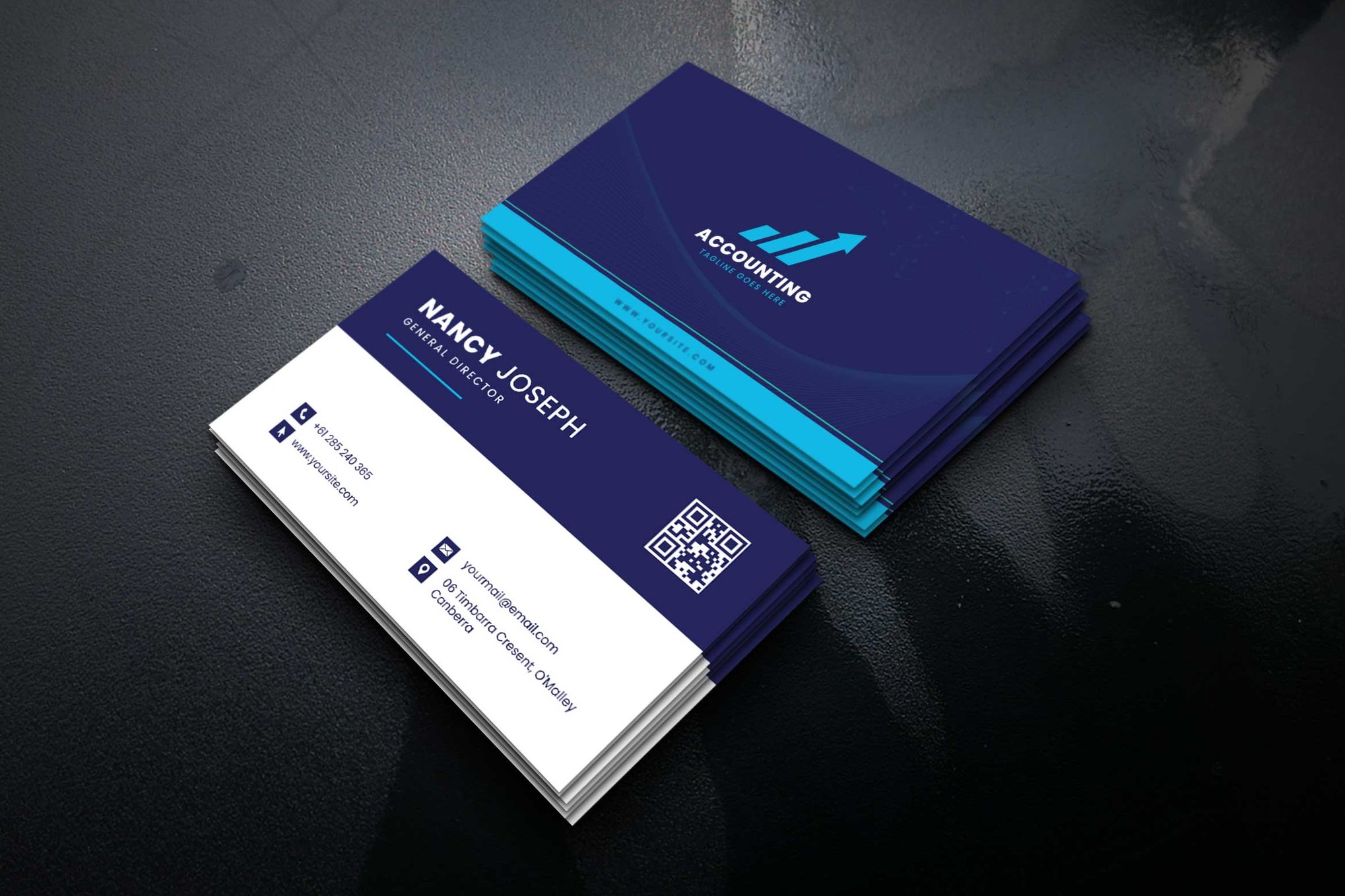 财务会计名片设计模板 Accounting Name Card_ Print Templates ft. business插图 财务会计名片设计模板 Accounting Name Card_ Print Templates ft. business