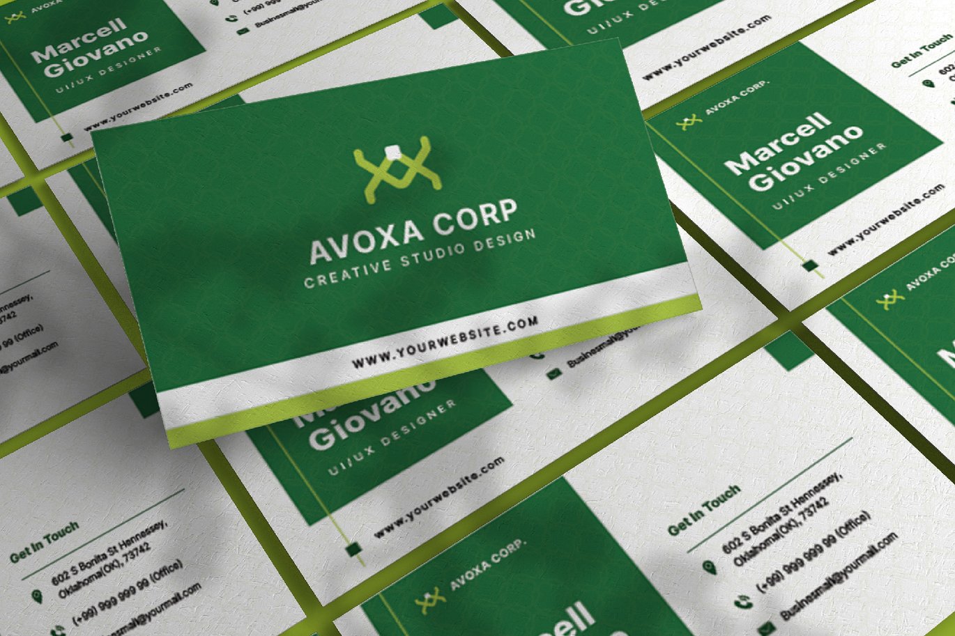 企业品牌简约名片模板 Avoxa Corp – Business Card_ Print Templates ft插图2 企业品牌简约名片模板 Avoxa Corp - Business Card_ Print Templates ft