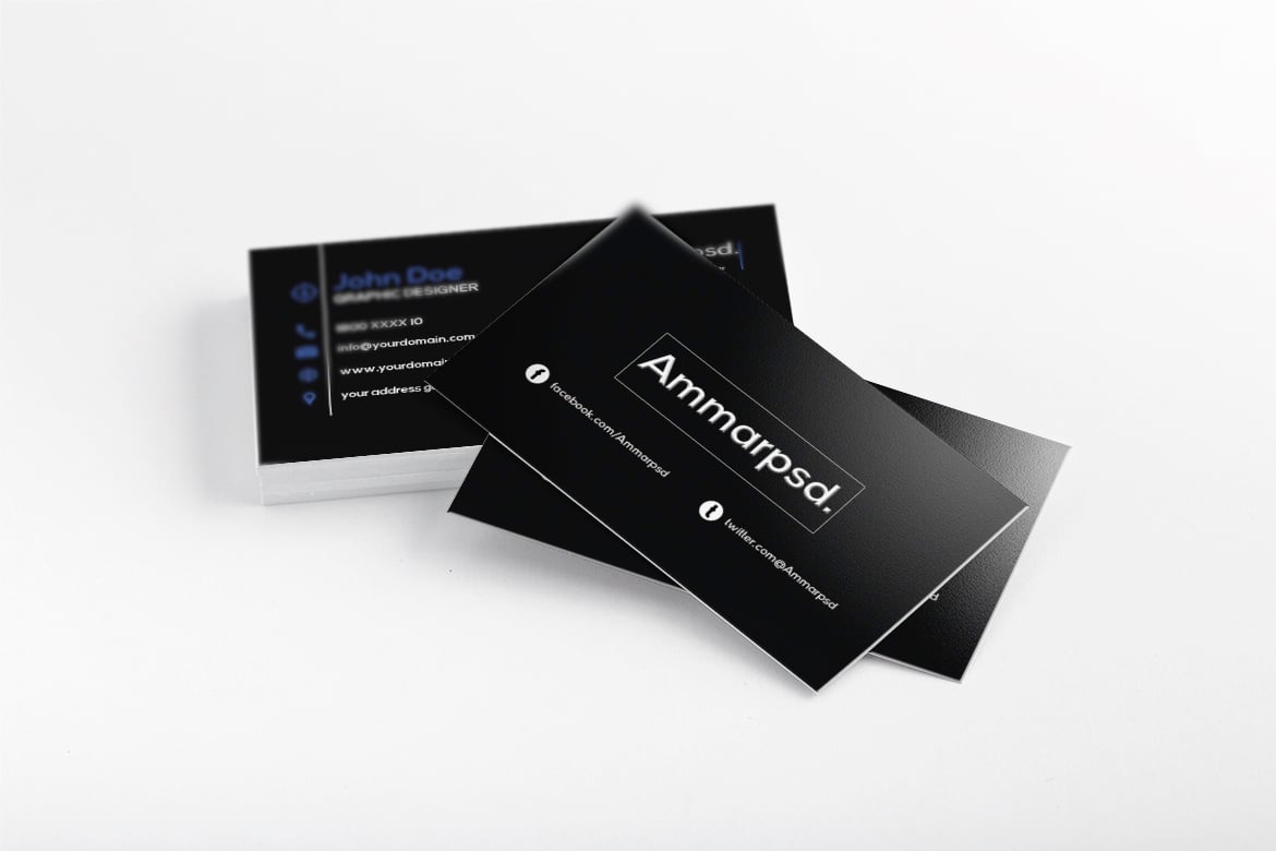 沉稳黑色商务名片模板 Black Sober Business Card Template插图2 沉稳黑色商务名片模板 Black Sober Business Card Template