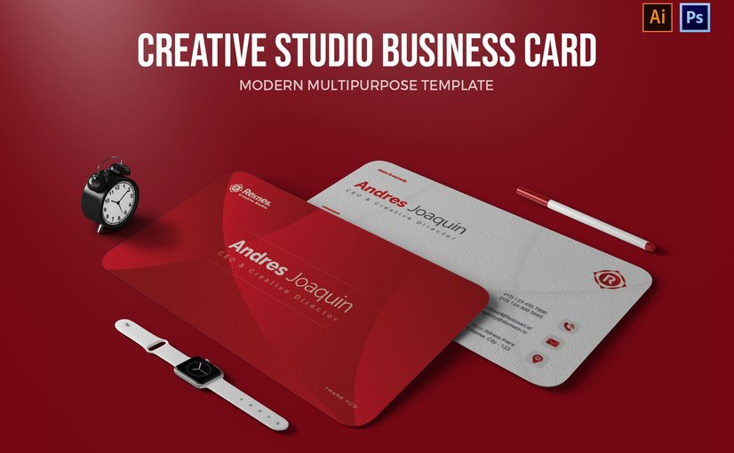 创意工作室名片设计模板 Creative Stuido – Business Card_ Print Templates ft