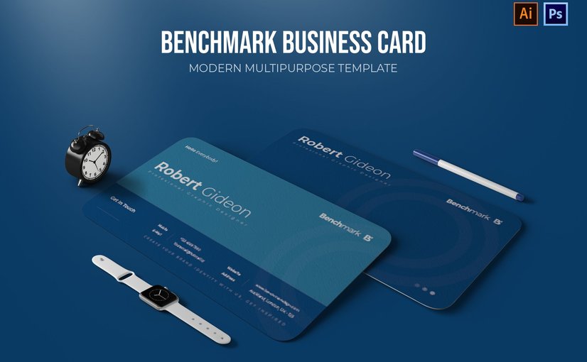 标杆设计品牌名片模板 Benchmark Design – Business Card_ Print Templates f