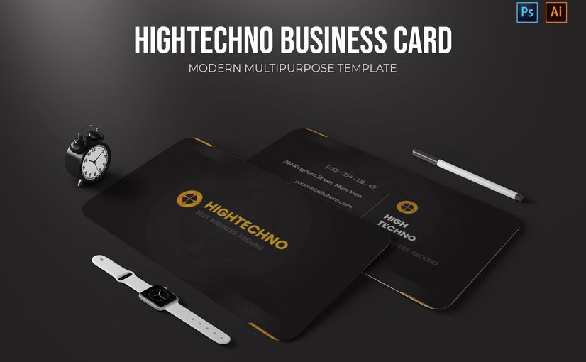 高科技企业商务名片模板 Hightechno – Business Card