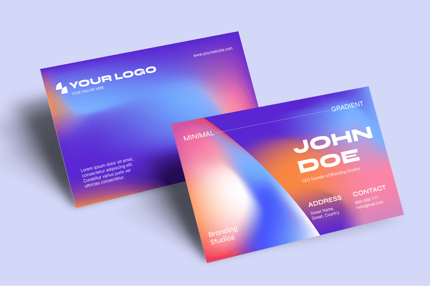 渐变炫彩网格名片设计模板 Gradient Vibrant Color Mesh Business Card Template插图1 渐变炫彩网格名片设计模板 Gradient Vibrant Color Mesh Business Card Template