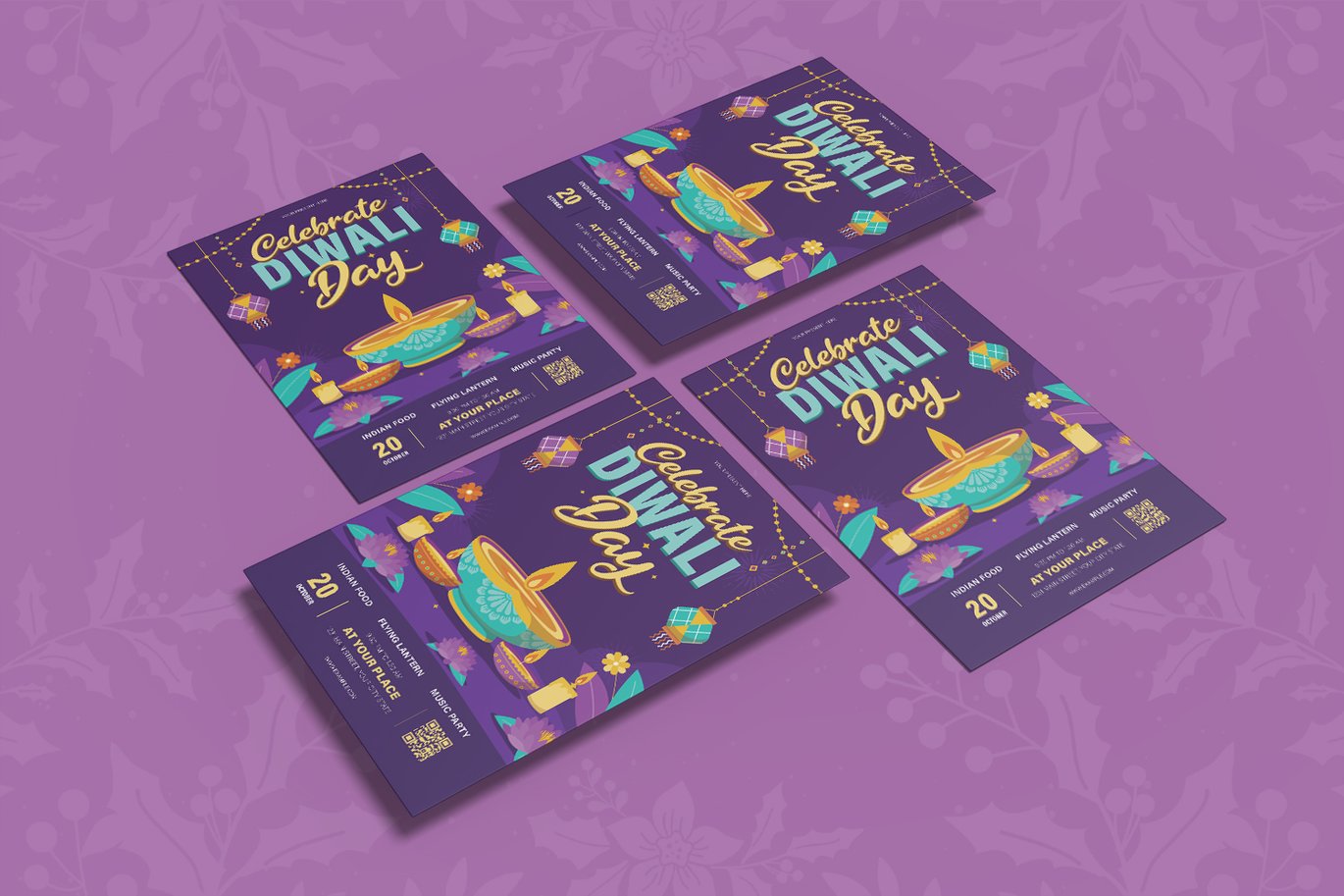 节日活动宣传传单设计模板 Diwali Festival Flyer插图3 节日活动宣传传单设计模板 Diwali Festival Flyer