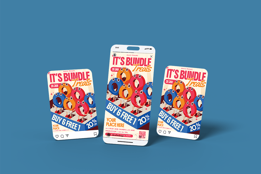 蛋糕甜品促销传单套装 Cake Promo Donut Flyer Set插图2 蛋糕甜品促销传单套装 Cake Promo Donut Flyer Set
