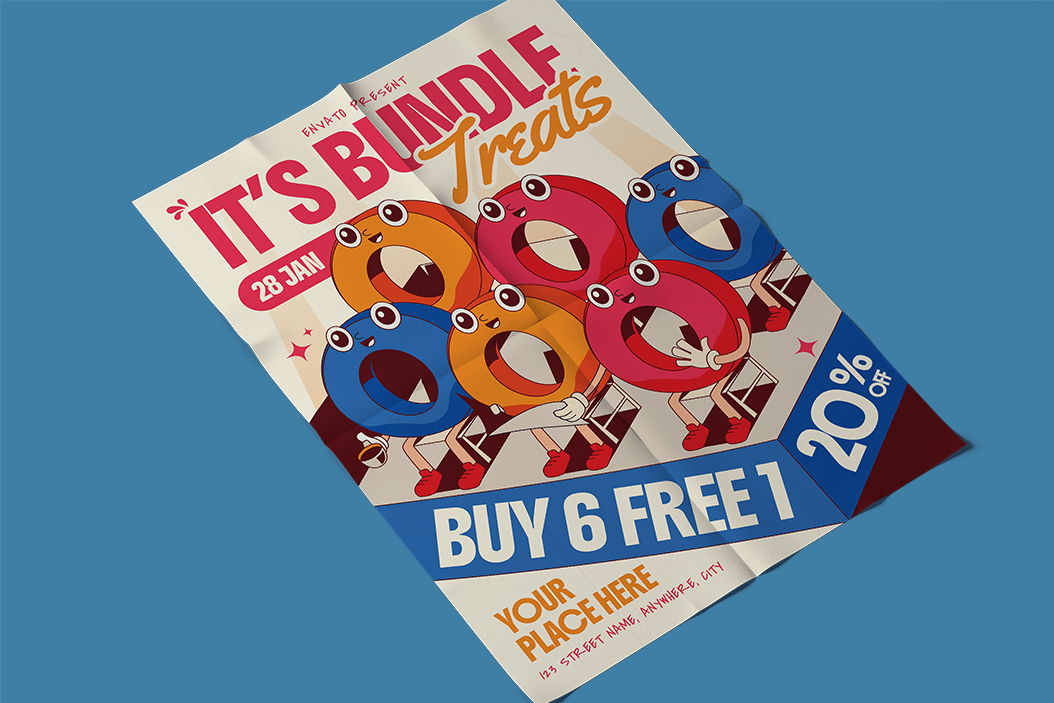 蛋糕甜品促销传单套装 Cake Promo Donut Flyer Set插图1 蛋糕甜品促销传单套装 Cake Promo Donut Flyer Set