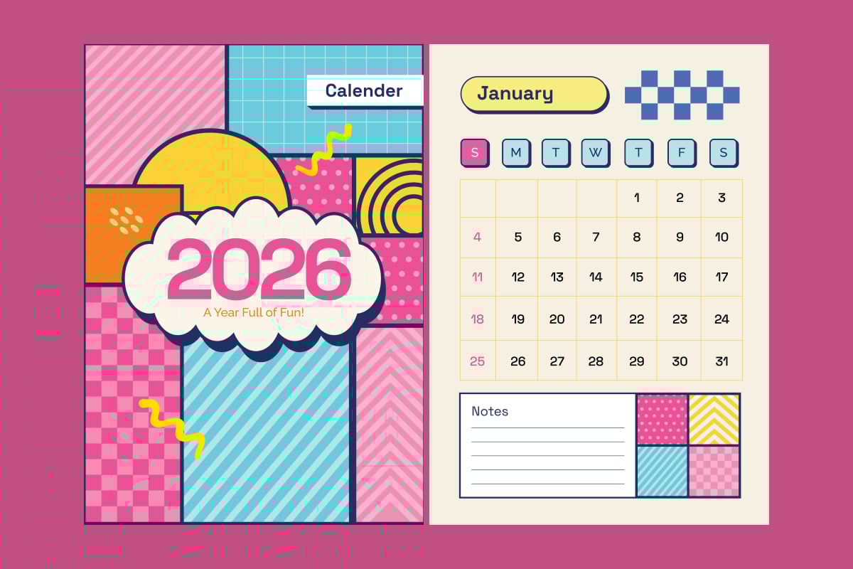 趣味学术年历设计模板 Playful Academic Wall Calendar插图1 趣味学术年历设计模板 Playful Academic Wall Calendar